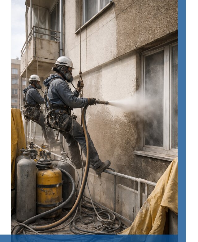 Пескоструйная очистка фасада в Кирове-Чепецке от 707 р. | ВЫСОТНИК-Крв