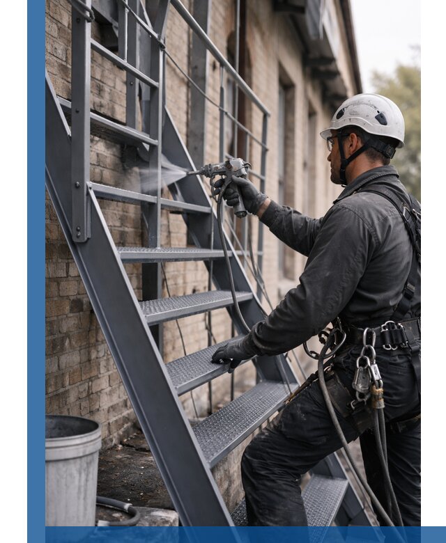 Покраска и антикоррозионная защита пожарных лестниц в Кирове-Чепецке