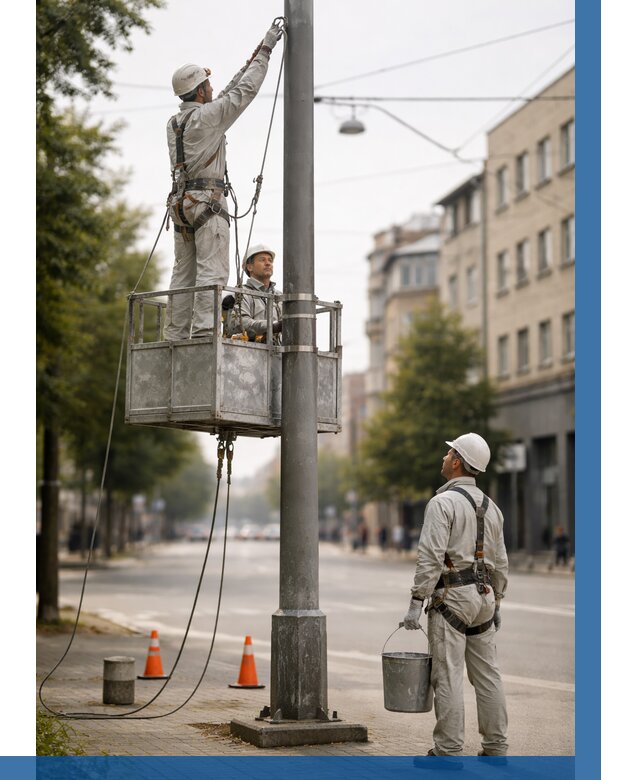 Покраска опор освещения в Кирове-Чепецке от 5437 р. | ВЫСОТНИК-Крв