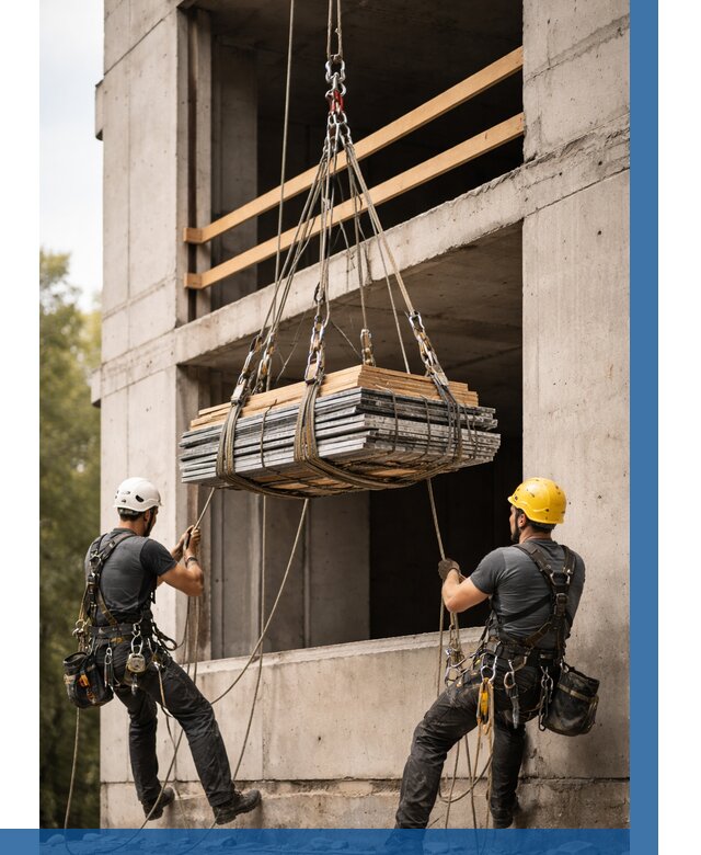 Подъем материала на этаж веревками в Кирове-Чепецке от 1631 р. | ВЫСОТНИК-Крв