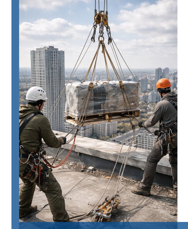 Подъем и монтаж крупногабаритных грузов на крышу в Кирове-Чепецке