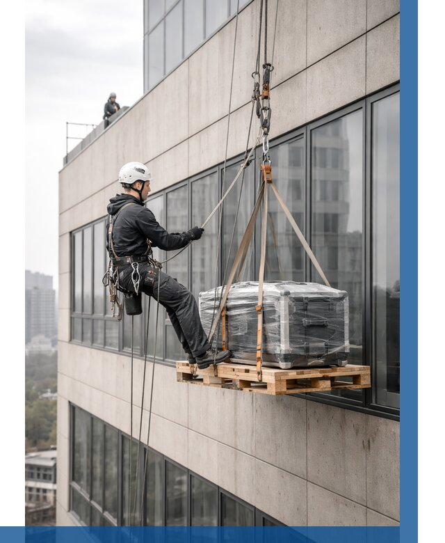 Спуск груза по фасаду в Кирове-Чепецке от 3806 р. | ВЫСОТНИК-Крв