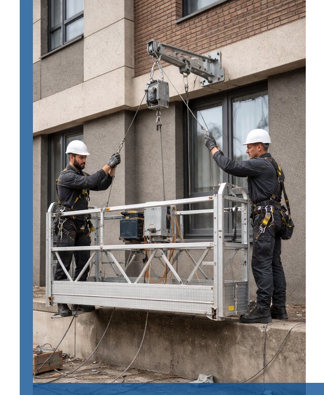 Монтаж и подъем фасадной люльки в Кирове-Чепецке с гарантией безопасности