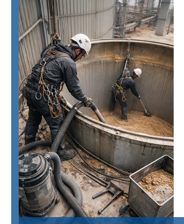 Профессиональная чистка зерновых бункеров в Кирове-Чепецке с выездом