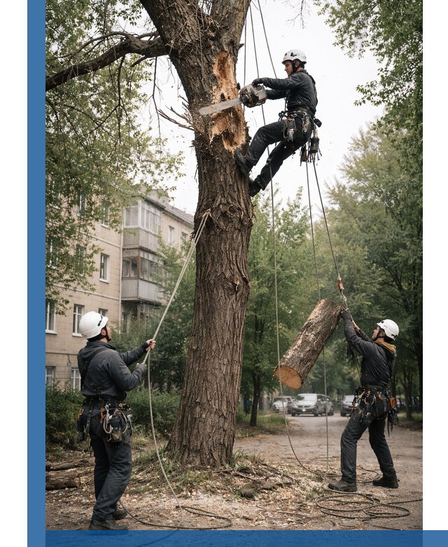Срочное удаление аварийных деревьев в Кирове-Чепецке с гарантией безопасности