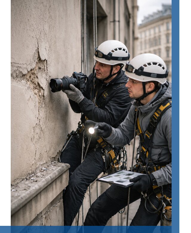 Фотофиксация дефектов фасада в Кирове-Чепецке от 4893 р. | ВЫСОТНИК-Крв