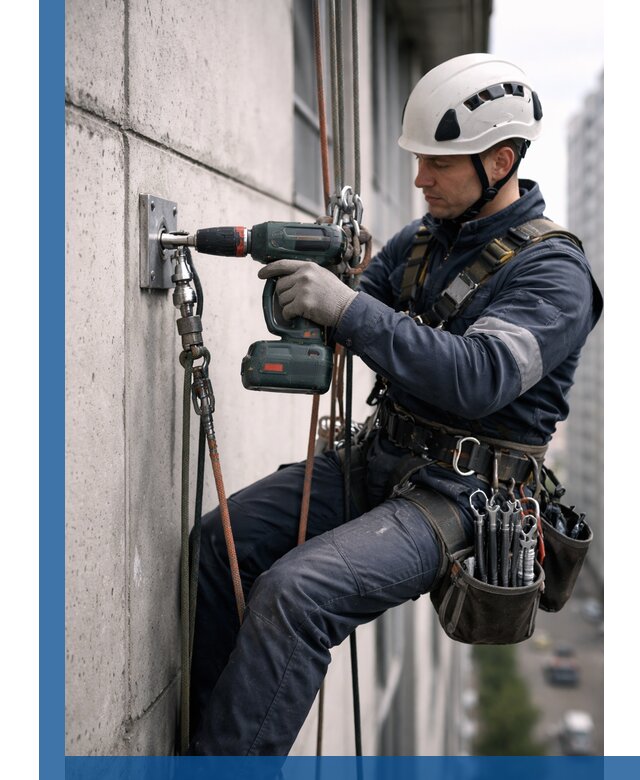 Установка анкерных точек для высотных работ в Кирове-Чепецке